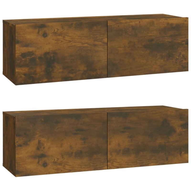 vidaXL TV stolíky 2 ks údený dub 100x30x30 cm spracované drevo