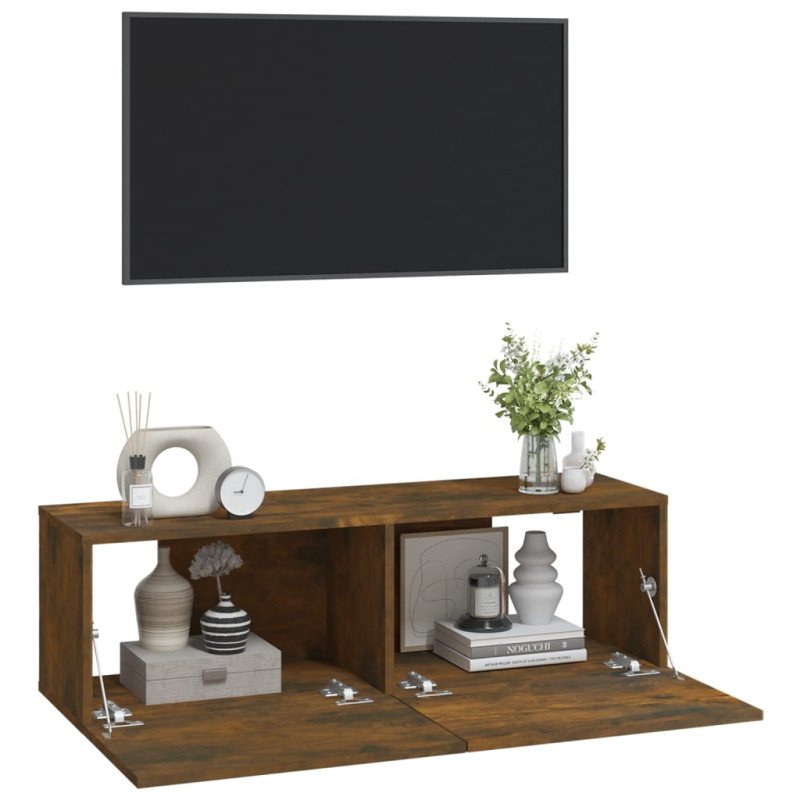 vidaXL TV stolíky 2 ks údený dub 100x30x30 cm spracované drevo