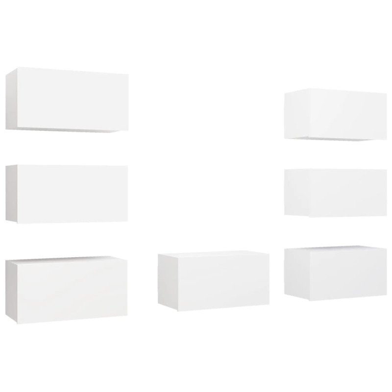 vidaXL TV skrinky 7 ks biele 30,5x30x60 cm drevotrieska