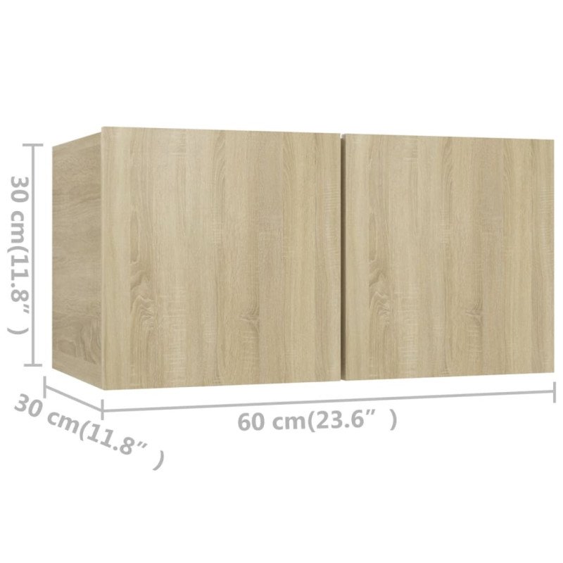 vidaXL TV skrinky 4 ks dub sonoma 60x30x30 cm drevotrieska