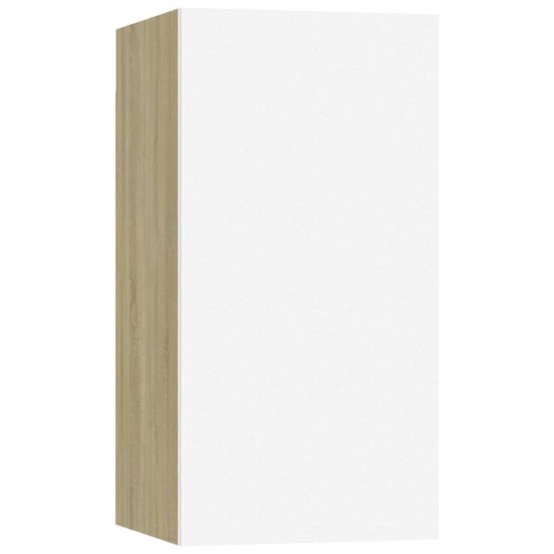 vidaXL TV skrinky 7 ks biele a dub sonoma 30,5x30x60 cm drevotrieska
