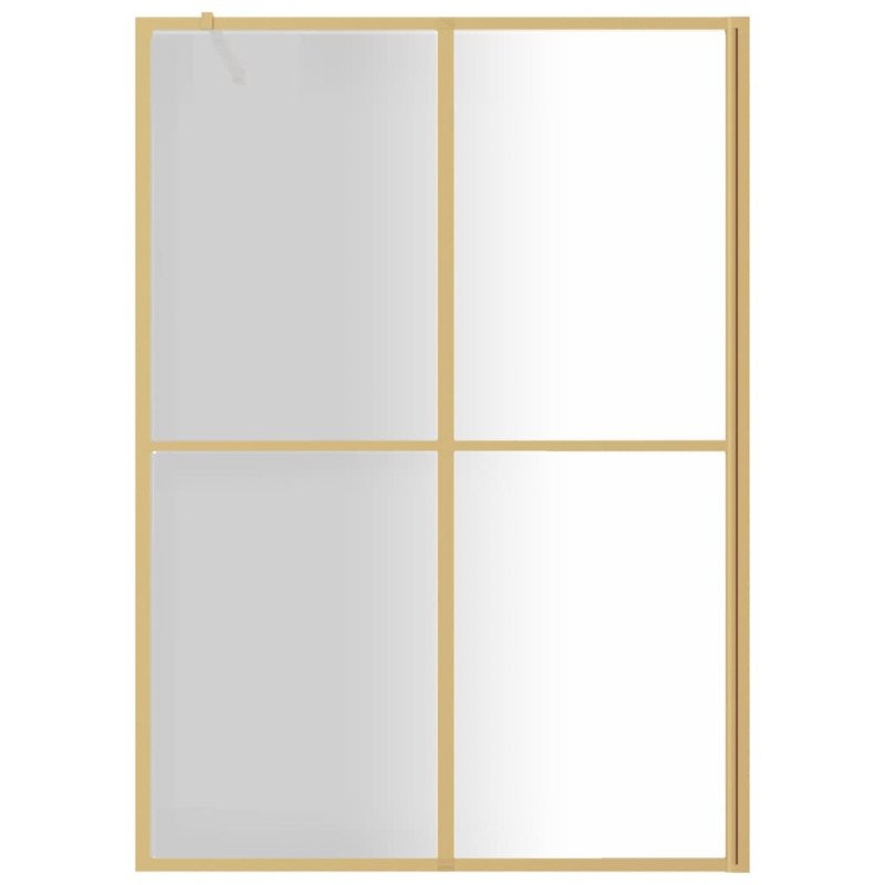 vidaXL Sprchová zástena s priehľadným ESG sklom, zlatá 140x195 cm