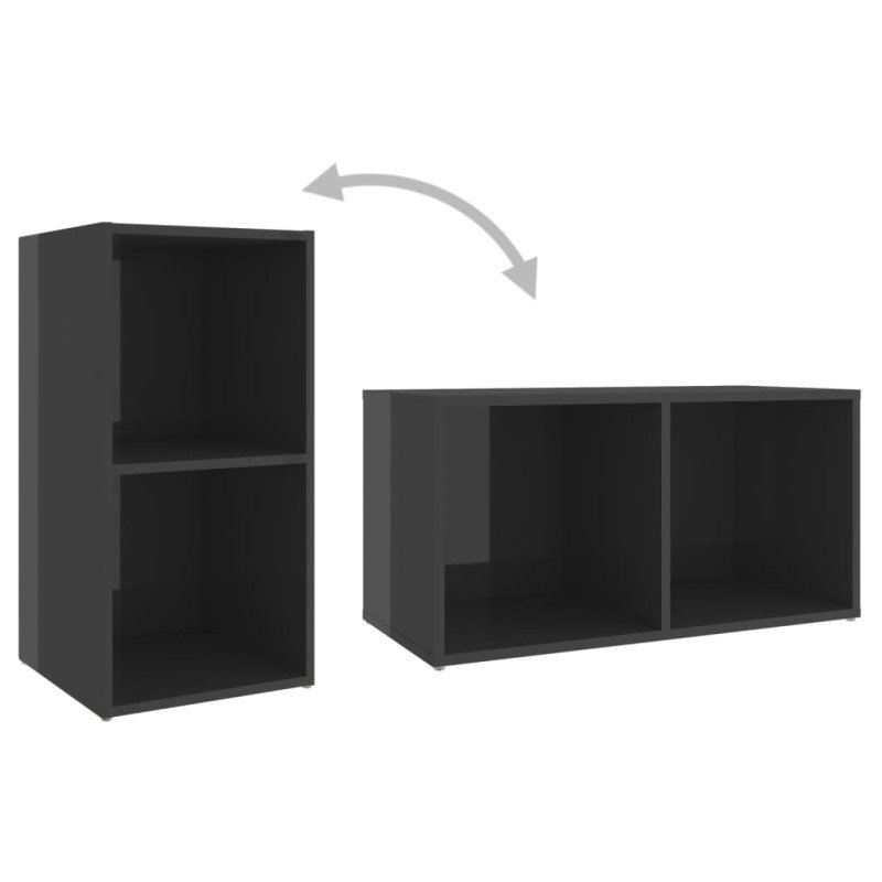 vidaXL TV skrinky 2 ks lesklé sivé 72,5x35x36,5 cm drevotrieska