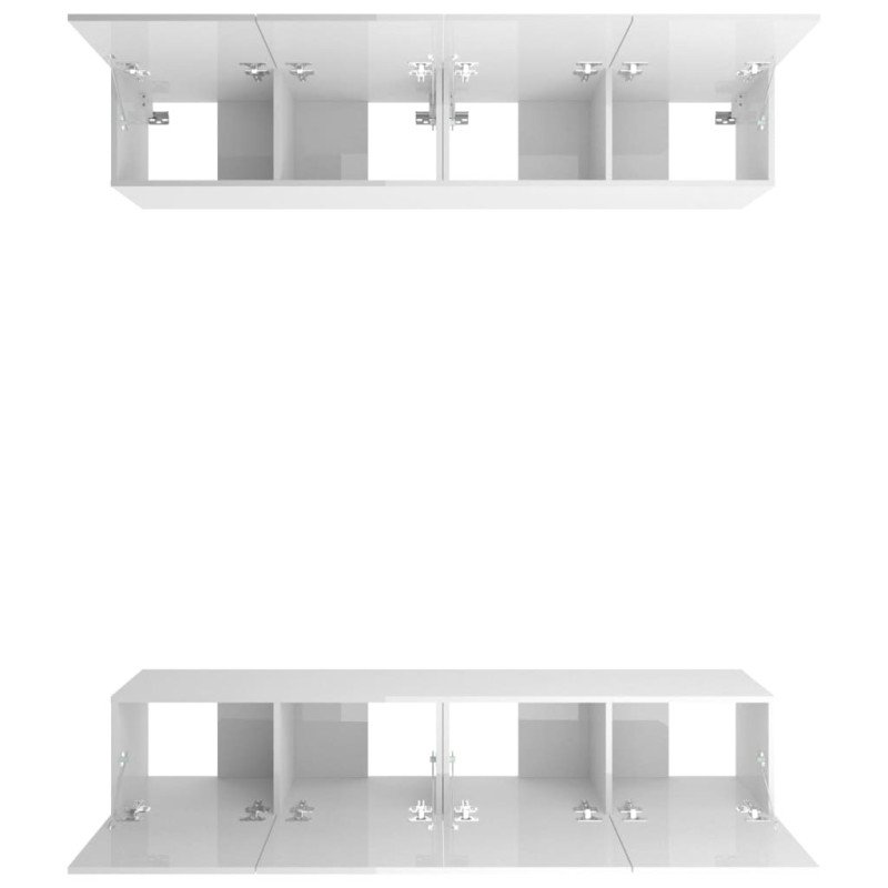 vidaXL TV skrinky 4 ks lesklé biele 80x30x30 cm spracované drevo