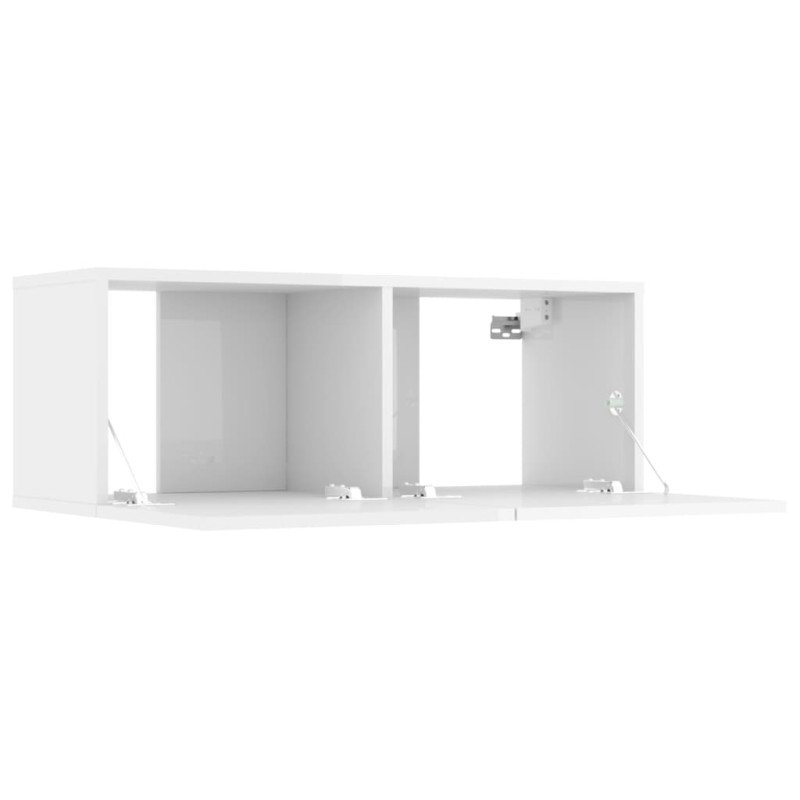 vidaXL TV skrinky 4 ks lesklé biele 80x30x30 cm spracované drevo