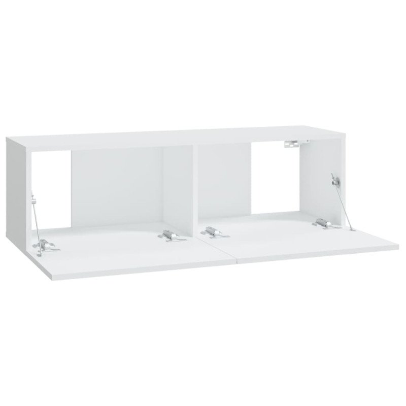 vidaXL Nástenné TV skrinky 4 ks biele 100x30x30 cm