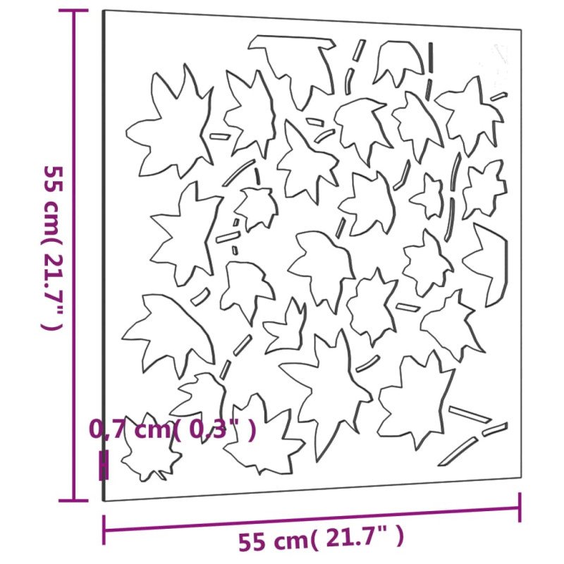 vidaXL Záhradná dekorácia 55x55cm kortenová oceľ dizajn listu