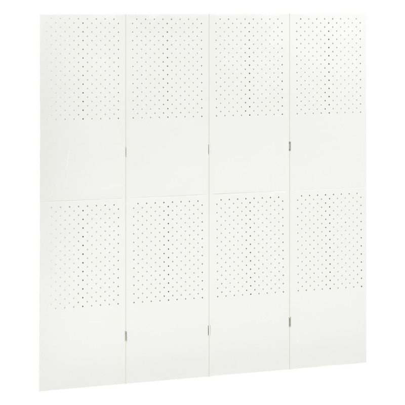 vidaXL 4-panelové paravány 2 ks biele 160x180 cm oceľ