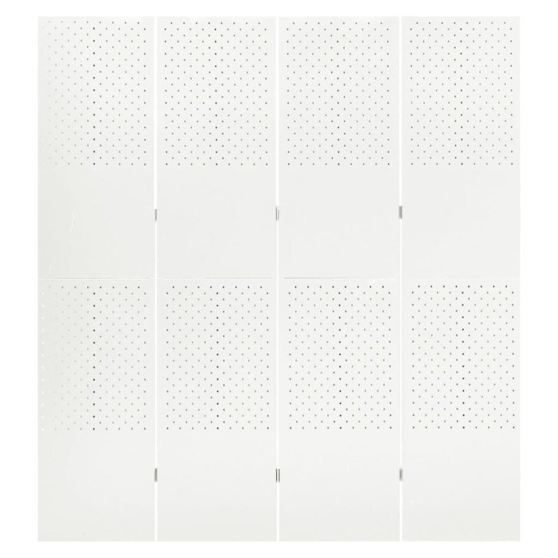 vidaXL 4-panelové paravány 2 ks biele 160x180 cm oceľ