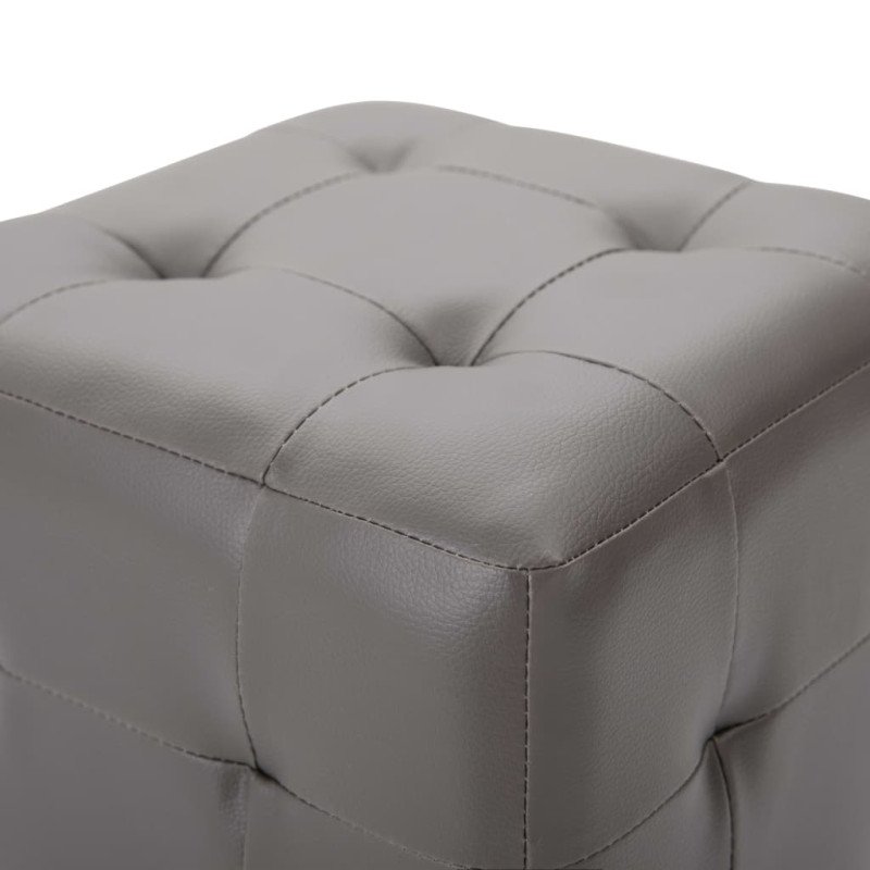 vidaXL Nočné stolíky 2 ks sivé 30x30x30 cm umelá koža