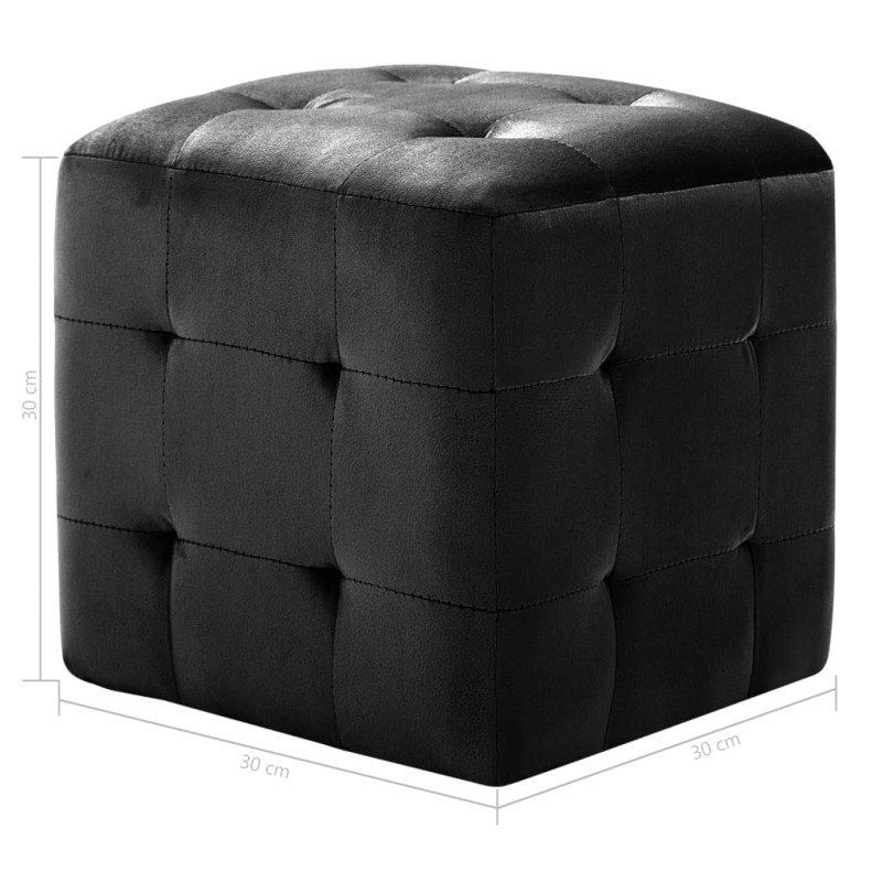 vidaXL Nočné stolíky 2 ks čierne 30x30x30 cm zamatová látka