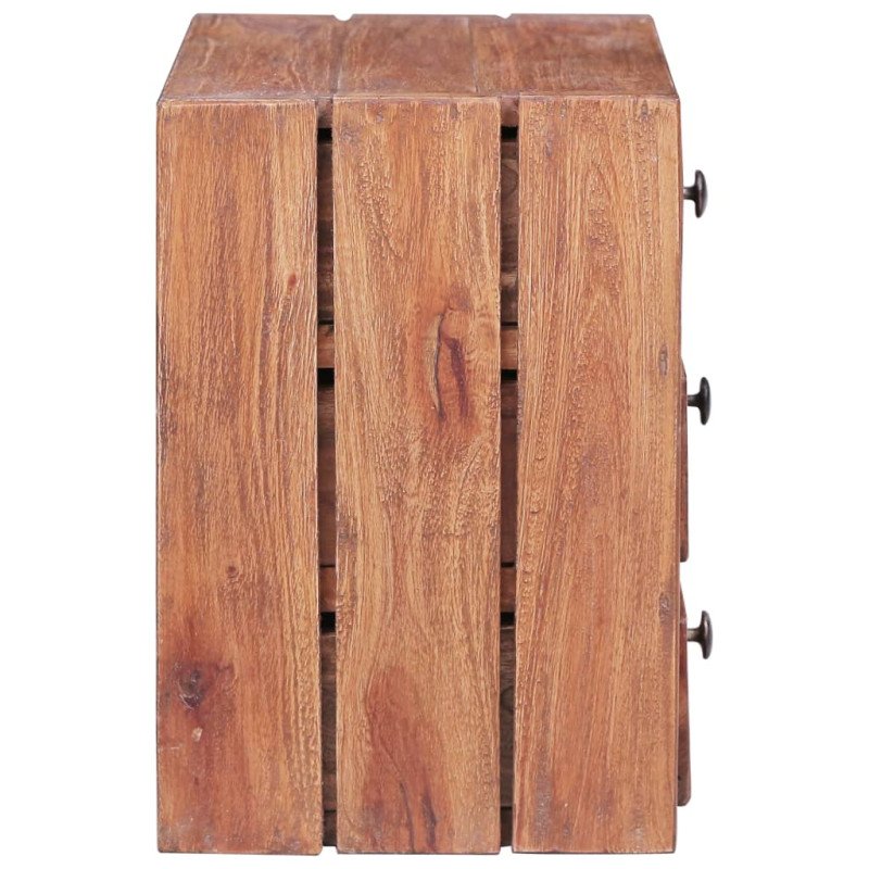 vidaXL Nočný stolík s 3 zásuvkami 35x25x35 cm, recyklovaný masív
