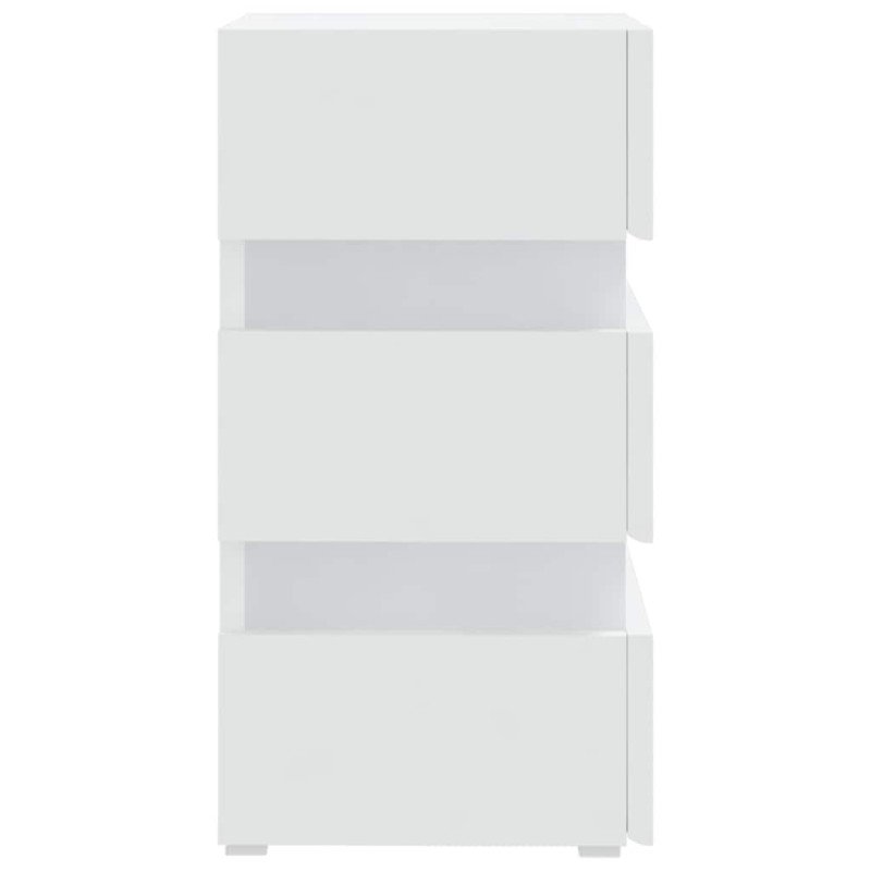 vidaXL Nočný stolík s LED, biely 45x35x67 cm, kompozitné drevo