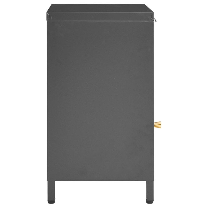 vidaXL Nočný stolík antracitový 40x30x54,5 cm oceľ a sklo