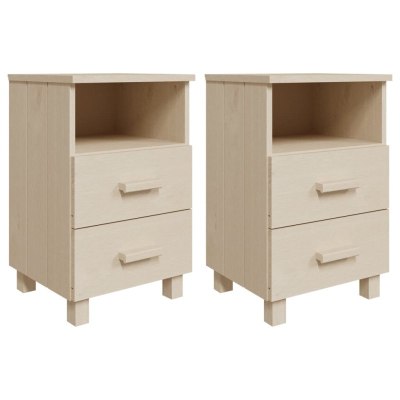 vidaXL Nočné stolíky HAMAR 2 ks, medovo hnedé 40x35x62 cm, masív