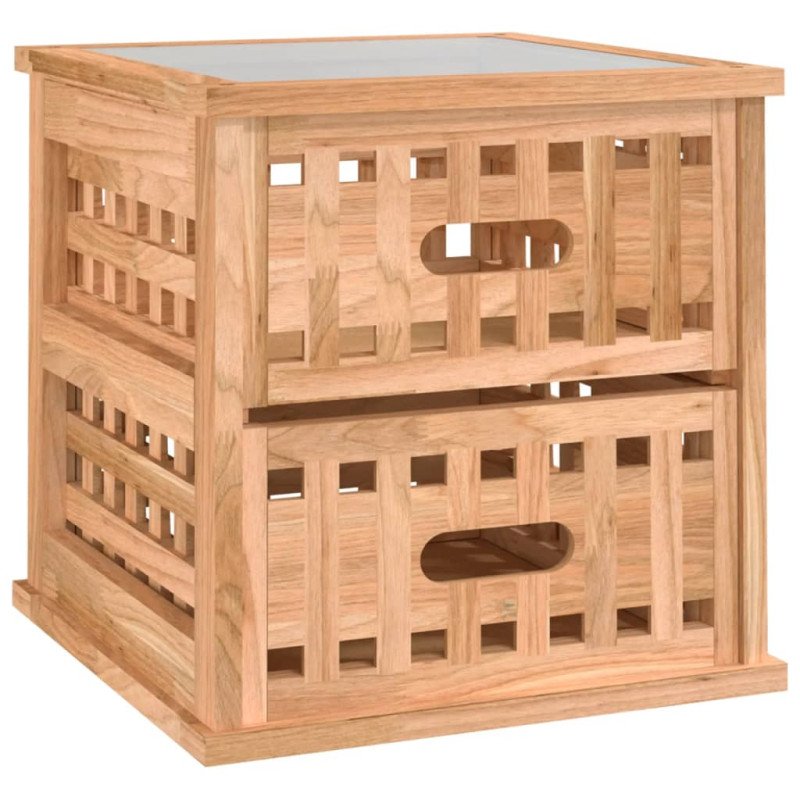 vidaXL Nočné stolíky 2 ks 34x34x34 cm orechový masív