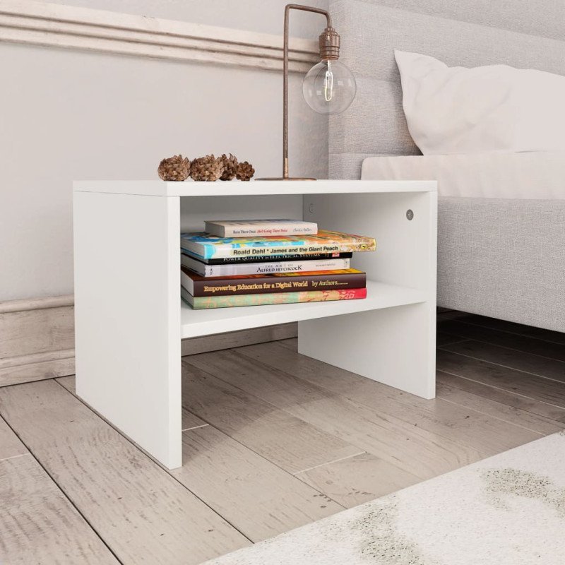 vidaXL Nočné stolíky 2 ks biele 40x30x30 cm drevotrieska 