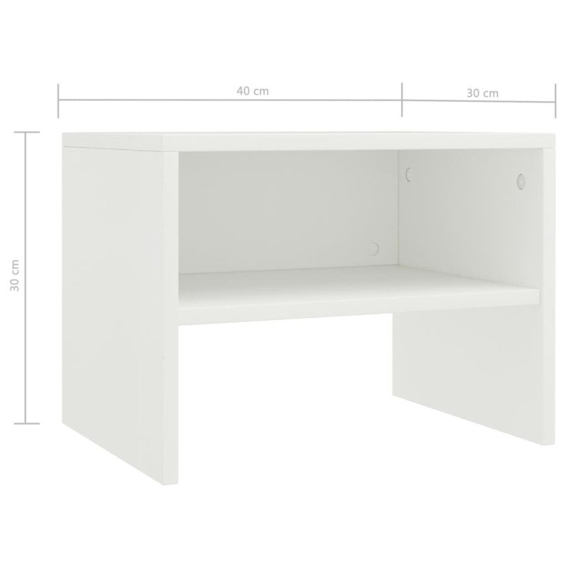 vidaXL Nočné stolíky 2 ks biele 40x30x30 cm drevotrieska 