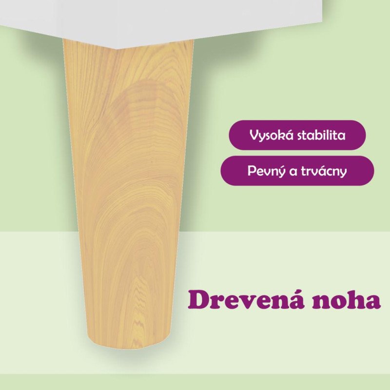 vidaXL Nočný stolík nohy z masívneho dreva lesklý biely 40x30x50 cm