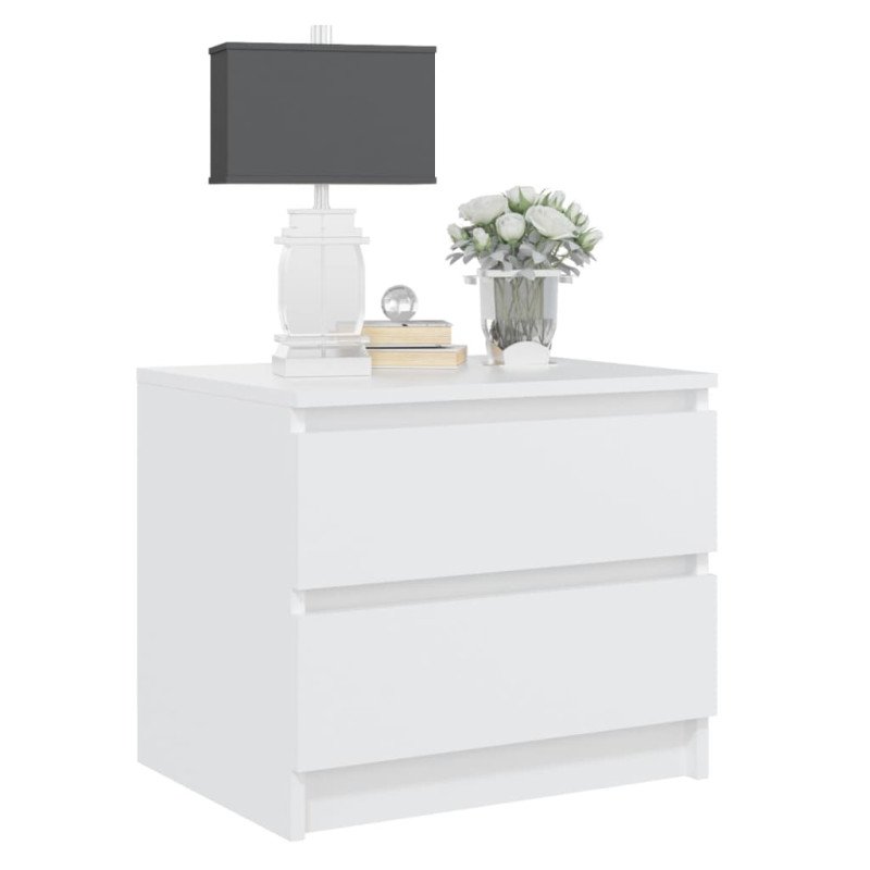 vidaXL Nočné stolíky 2 ks biele 50x39x43,5 cm drevotrieska