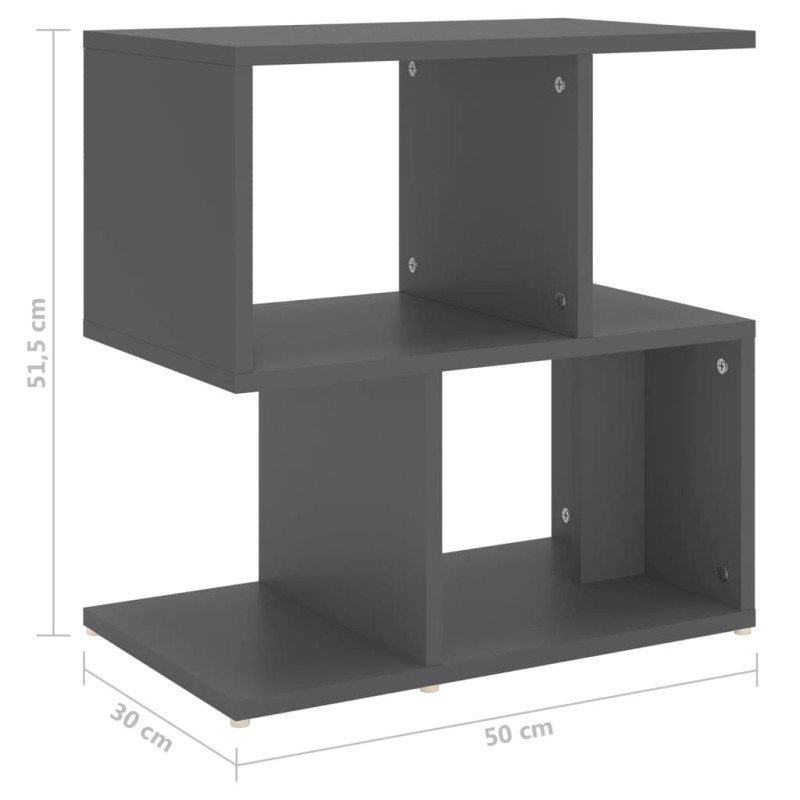 vidaXL Nočné stolíky 2 ks, sivé 50x30x51,5 cm, kompozitné drevo