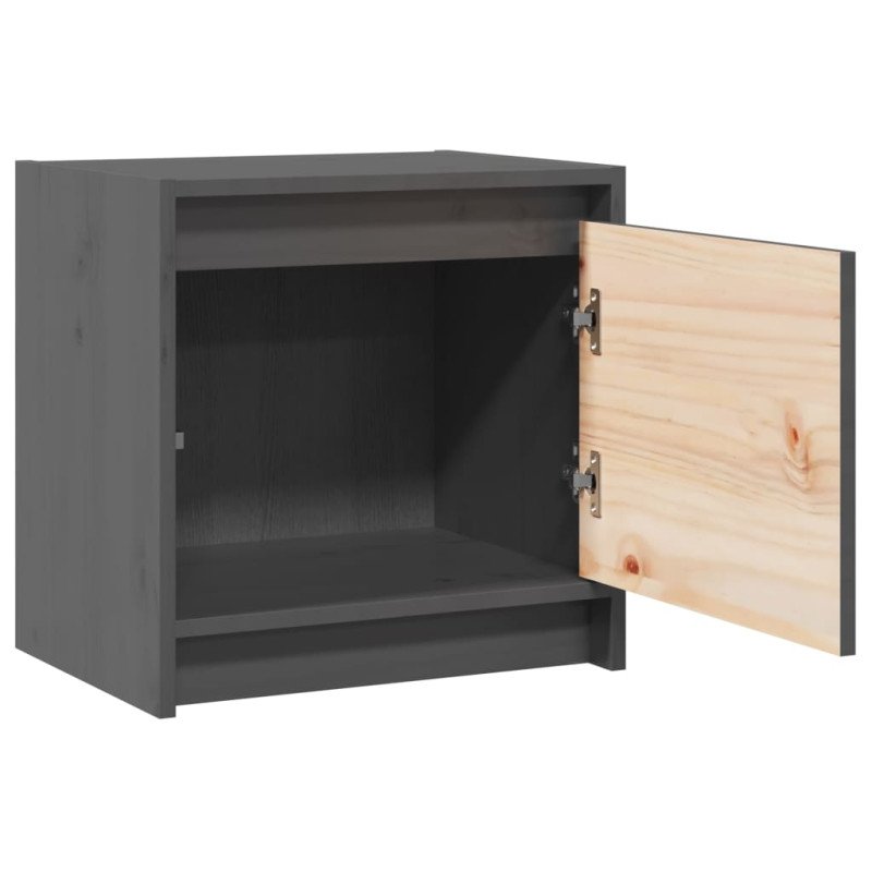vidaXL Nočné stolíky 2 ks sivé 40x30,5x40 cm borovicový masív