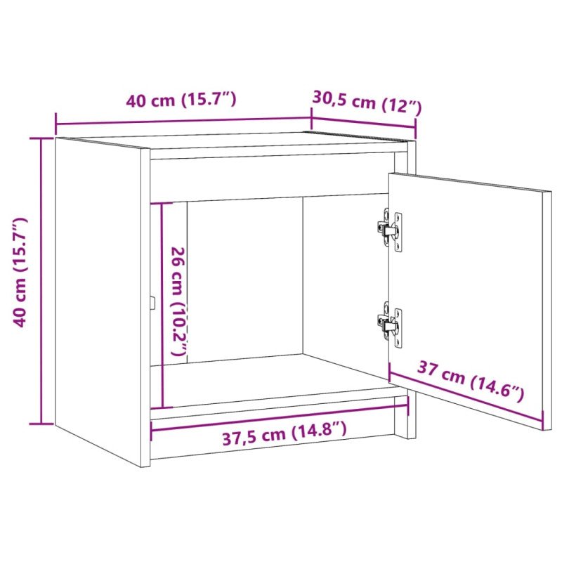 vidaXL Nočné stolíky 2 ks sivé 40x30,5x40 cm borovicový masív