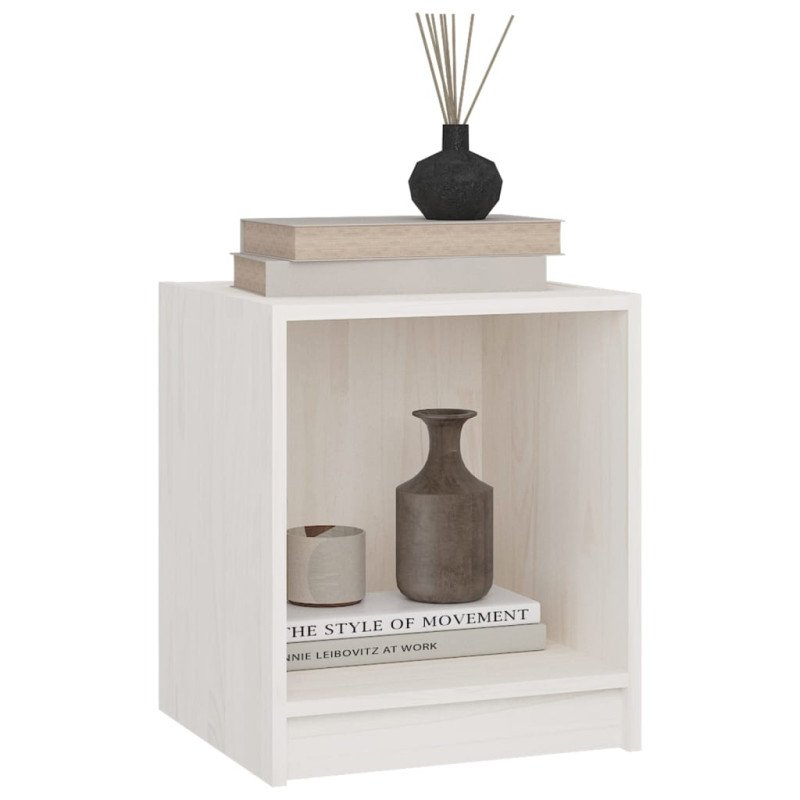 vidaXL Nočné stolíky 2 ks biele 35,5x33,5x41,5 cm borovicový masív