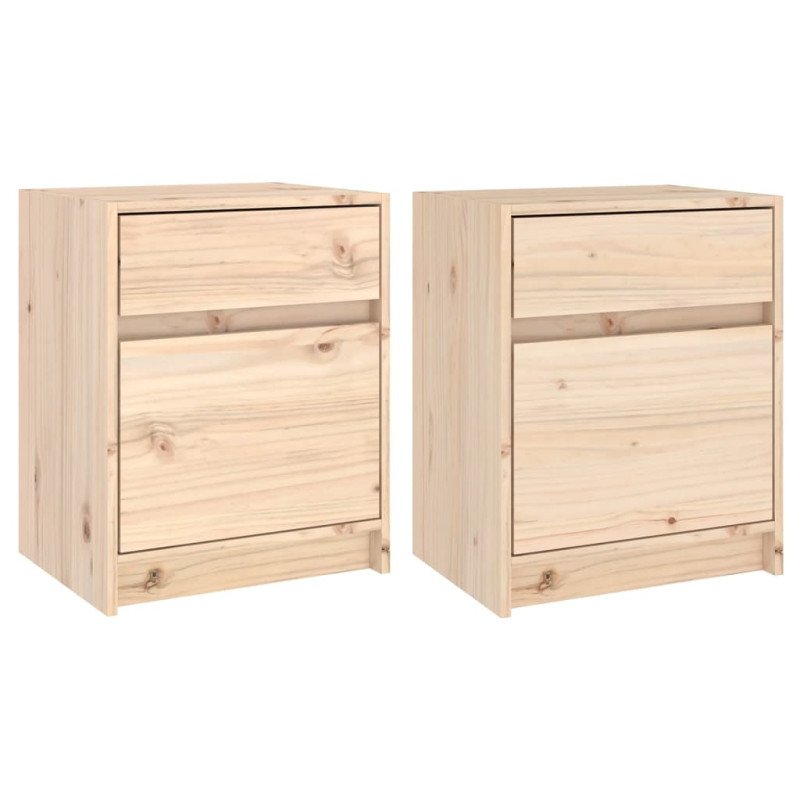 vidaXL Nočné stolíky 2 ks 40x31x50 cm, borovicový masív