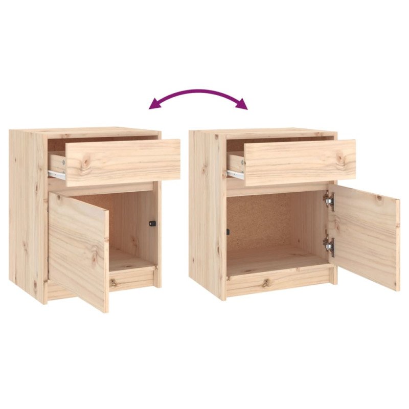 vidaXL Nočné stolíky 2 ks 40x31x50 cm, borovicový masív