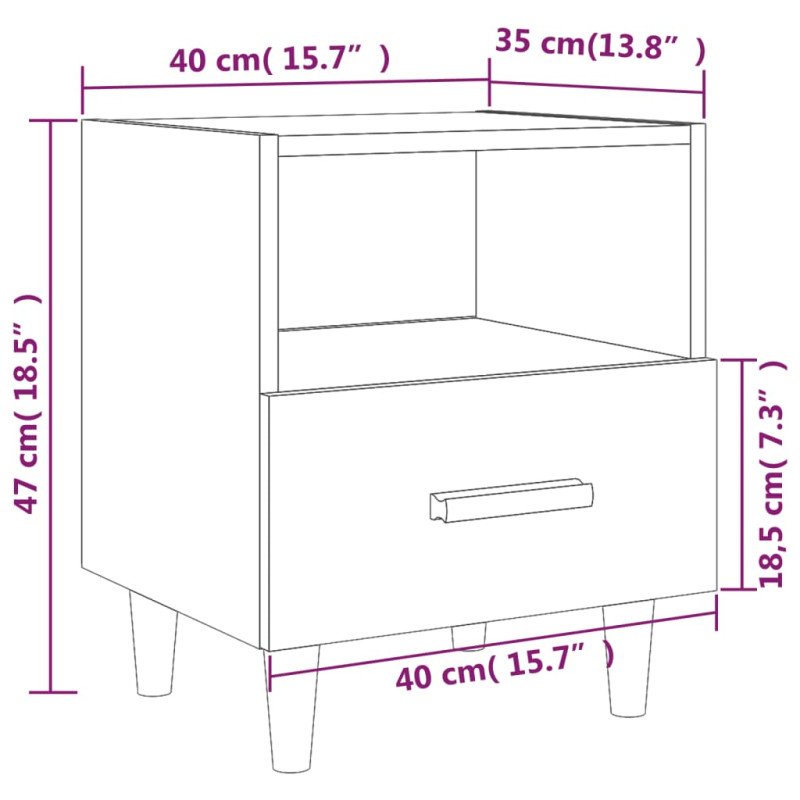 vidaXL Nočné stolíky 2 ks čierne 40x35x47 cm