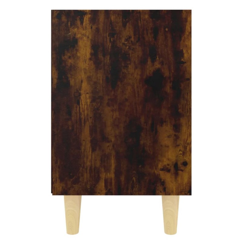 vidaXL Nočné stolíky nohy z masívneho dreva 2 ks dymový dub 40x30x50cm