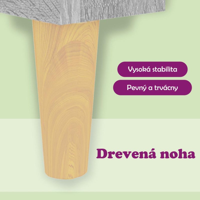 vidaXL Nočný stolík nohy z masívneho dreva sivý dub sonoma 40x35x69cm