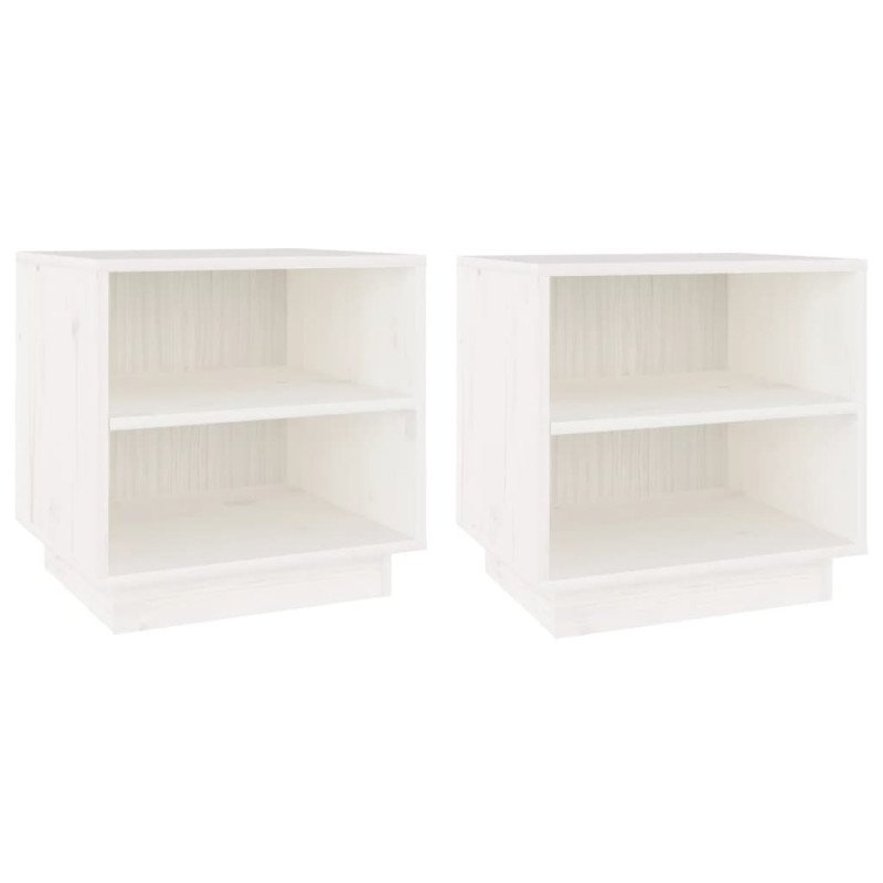 vidaXL Nočné stolíky 2 ks biele 40x34x40 cm masívne borovicové drevo