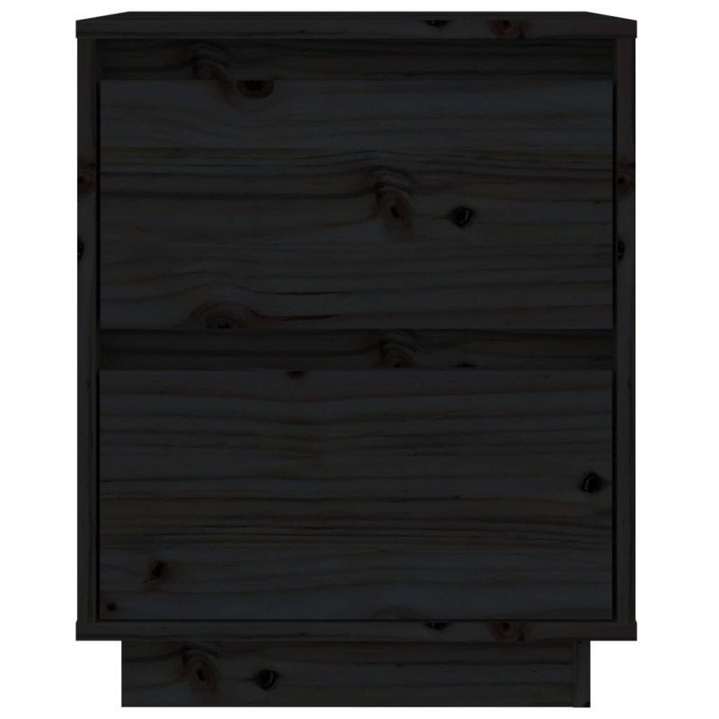 vidaXL Nočný stolík čierny 40x35x50 cm masívne borovicové drevo