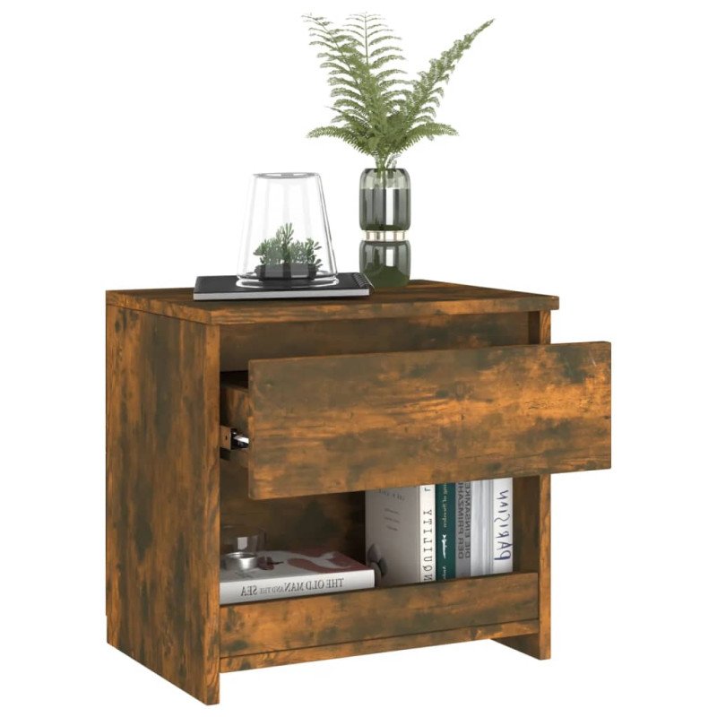 vidaXL Nočný stolík dymový dub 40x30x39 cm spracované drevo