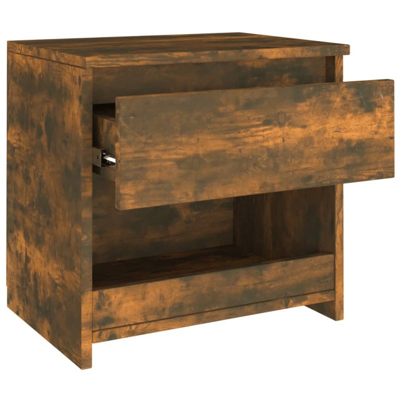 vidaXL Nočný stolík dymový dub 40x30x39 cm spracované drevo