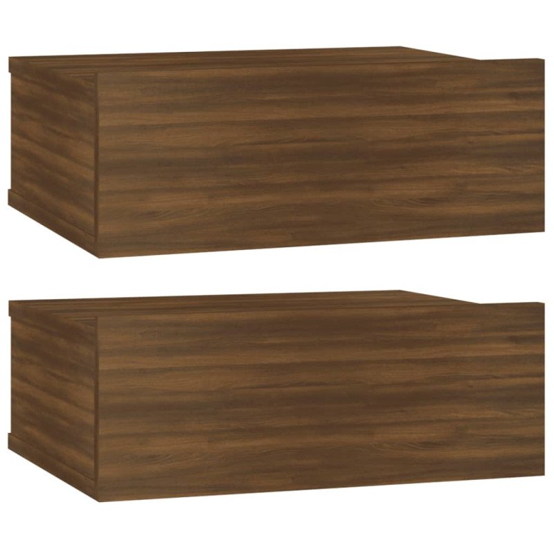 vidaXL Nástenné nočné stolíky 2 ks hnedý dub 40x30x15cm sprac. drevo
