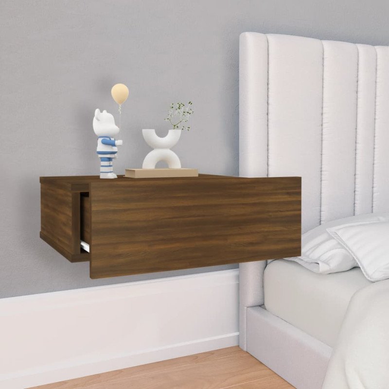 vidaXL Nástenné nočné stolíky 2 ks hnedý dub 40x30x15cm sprac. drevo