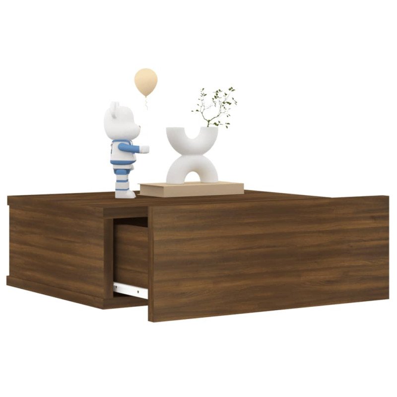 vidaXL Nástenné nočné stolíky 2 ks hnedý dub 40x30x15cm sprac. drevo
