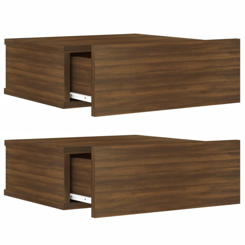 vidaXL Nástenné nočné stolíky 2 ks hnedý dub 40x30x15cm sprac. drevo
