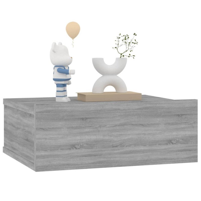 vidaXL Nástenné nočné stolíky 2 ks sivé sonoma 40x30x15cm sprac. drevo