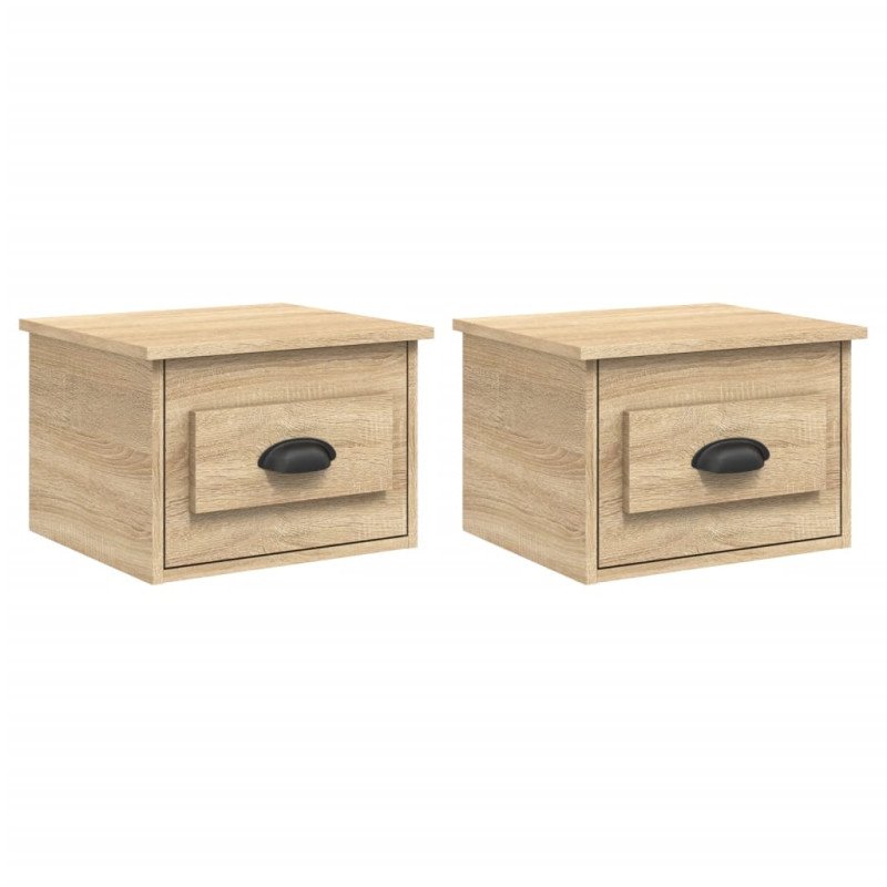 vidaXL Nástenné nočné stolíky 2 ks dub sonoma 41,5x36x28cm