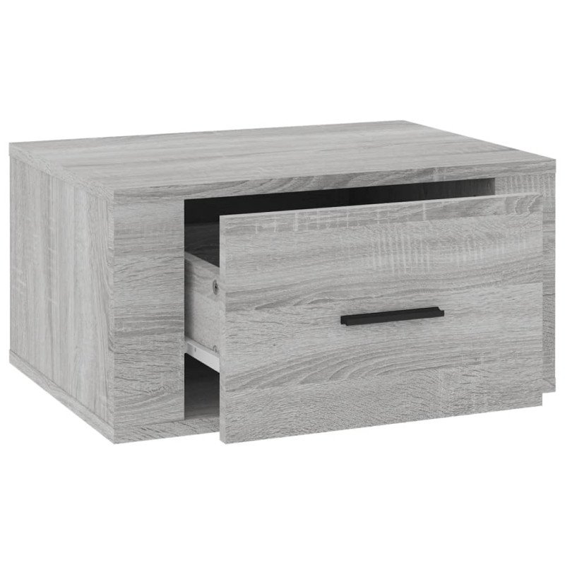 vidaXL Nástenné nočné stolíky 2 ks sivé dub sonoma 50x36x25 cm