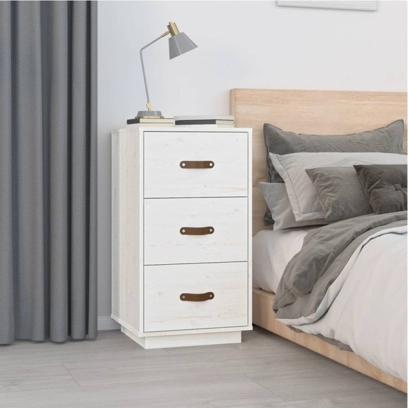 vidaXL Nočné stolíky 2 ks biele 40x40x75 cm masívne borovicové drevo vidaXL Nočné stolíky 2 ks biele 40x40x75 cm masívne borovicové drevo