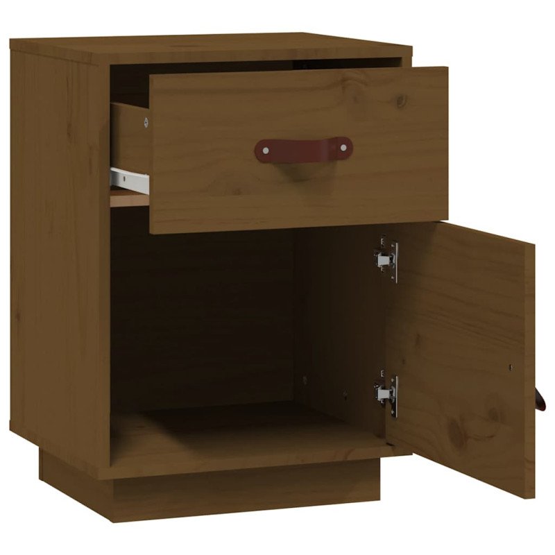 vidaXL Nočné stolíky 2 ks medovo-hnedé 40x34x55 cm borovicový masív