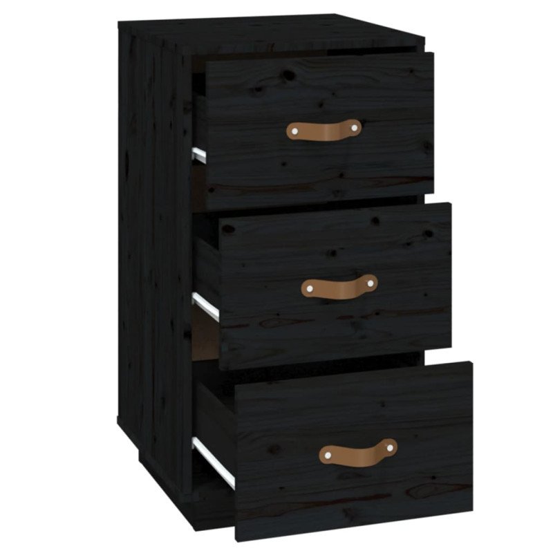 vidaXL Nočné stolíky 2 ks čierne 40x40x75 cm borovicový masív