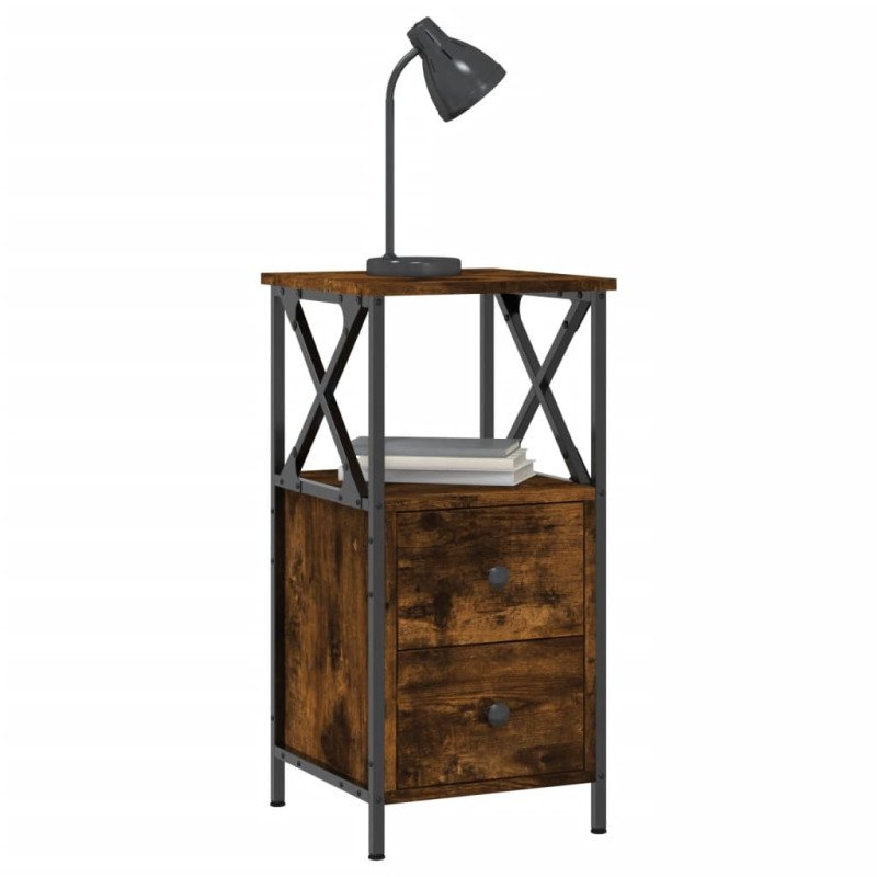 vidaXL Nočné stolíky 2 ks, tmavý dub 34x35,5x70 cm, kompozitné drevo