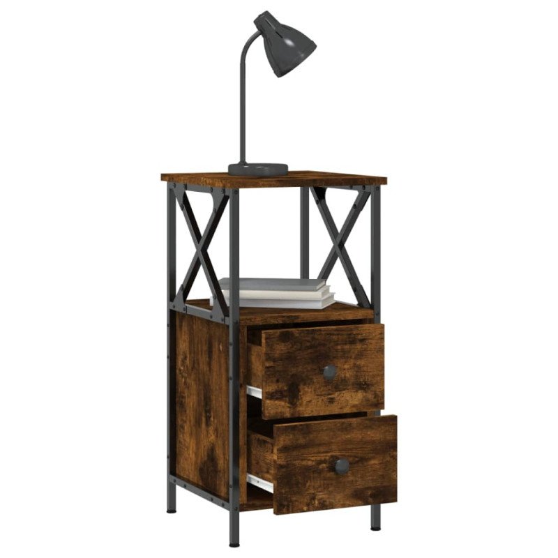vidaXL Nočné stolíky 2 ks, tmavý dub 34x35,5x70 cm, kompozitné drevo