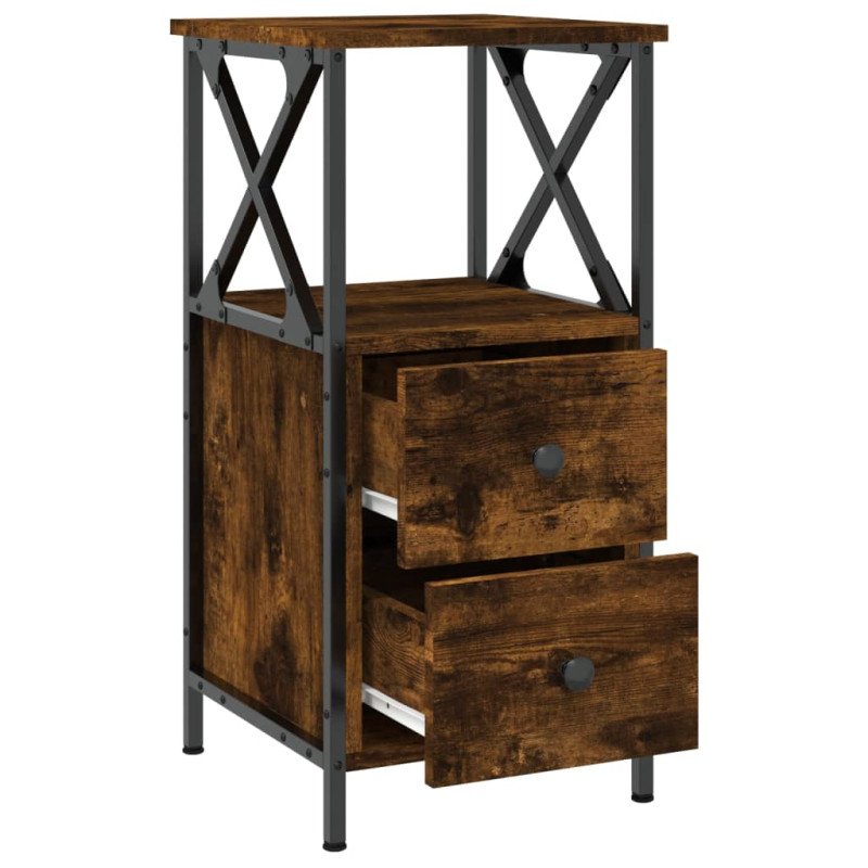 vidaXL Nočné stolíky 2 ks, tmavý dub 34x35,5x70 cm, kompozitné drevo